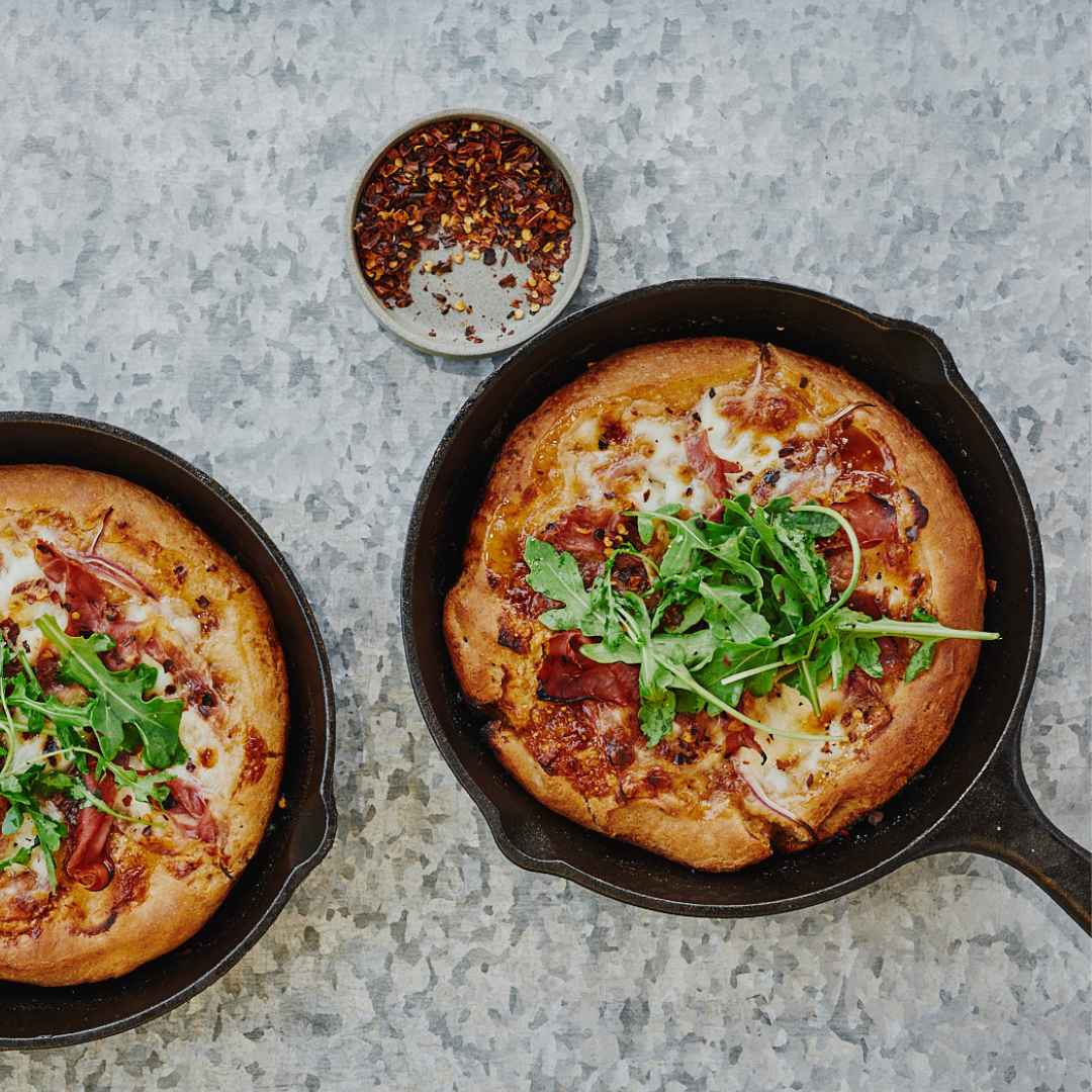 Cornmeal Skillet Sourdough Pizza