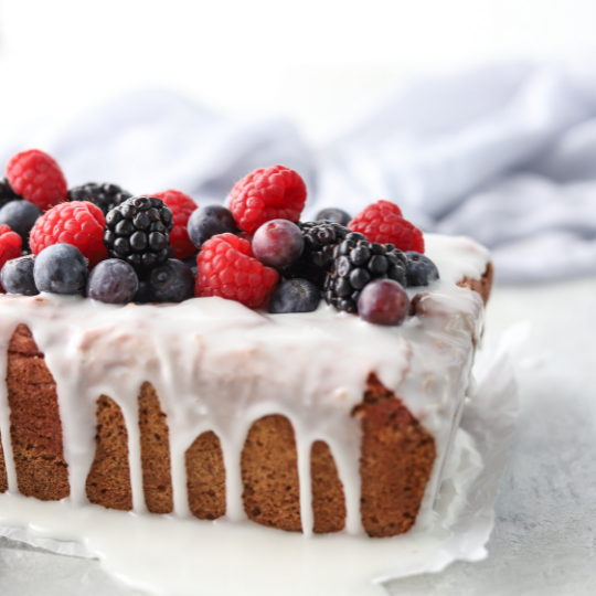 Raspberry-Swirled Purple Barley Pound Cake